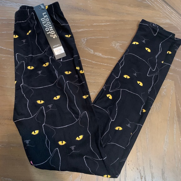 Black Cat Leggings - Picture 1 of 1